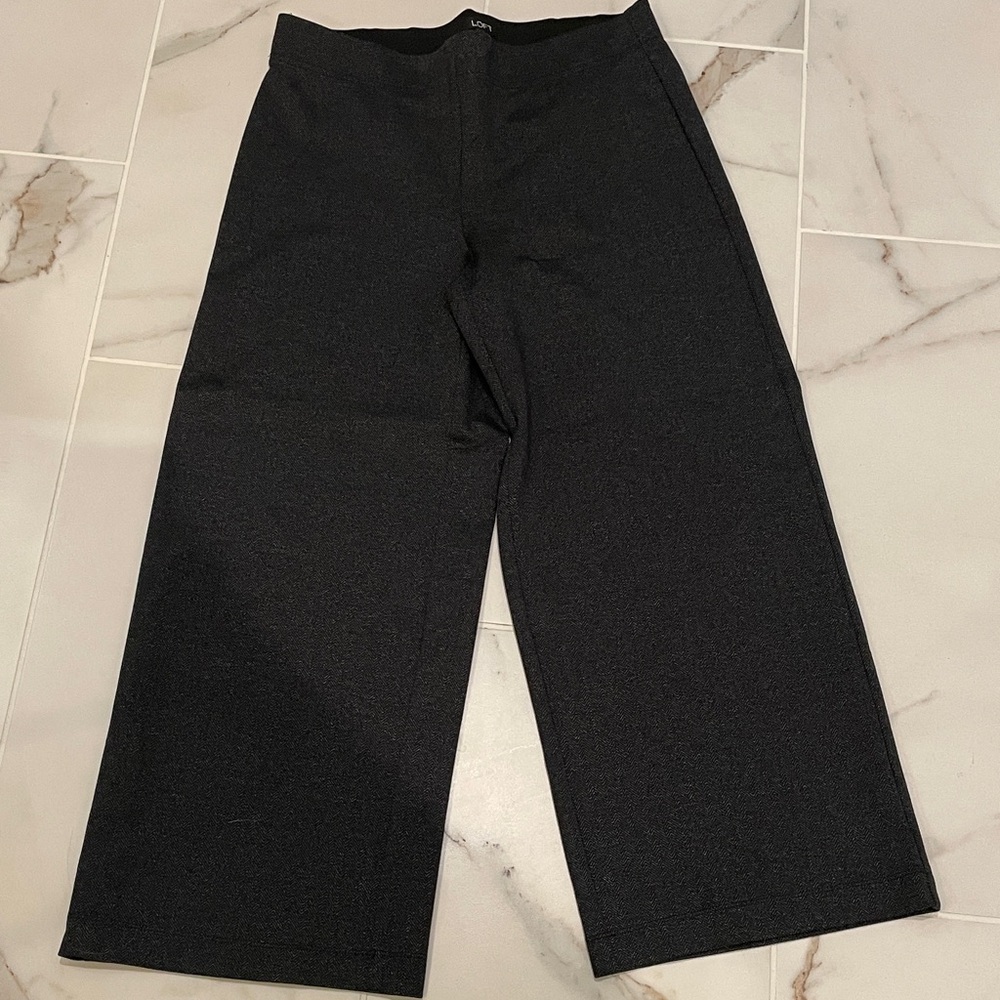 LOFT Charcoal Herringbone Bootleg Pants
